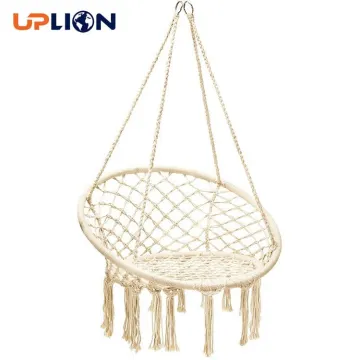 Uplion Garden Portable Hammock Hanging Chair Cotton Rope Net Swing Chair