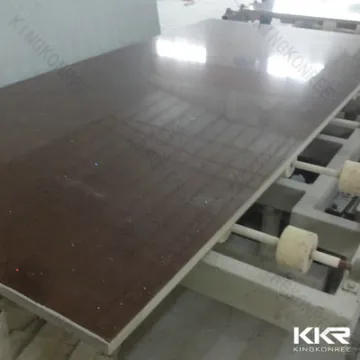 Brown Artificial Quartz Stone Slabs For Kitchen Counter