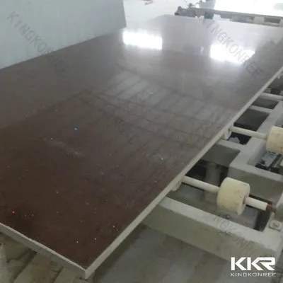 Brown Artificial Quartz Stone Slabs For Kitchen Counter