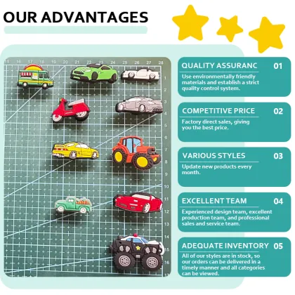 Popular Truck Shoes Charms: Fashion PVC Shoe Charms for Custom Brand Shoes