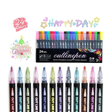 Waterproof Double Line Pen: Ideal for DIY Christmas Greeting Cards, Journaling, and Planning