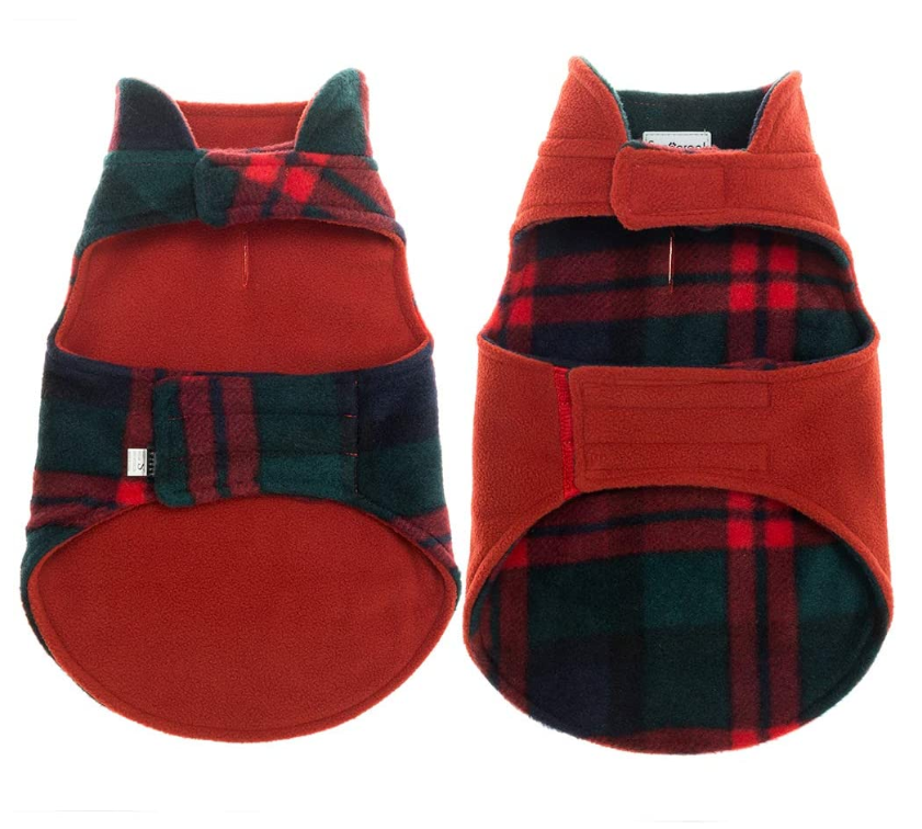 Dog Winter Clothes Reversible Fleece Jacket