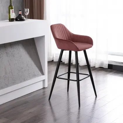 modern look bar chairs velvet surface bar stool