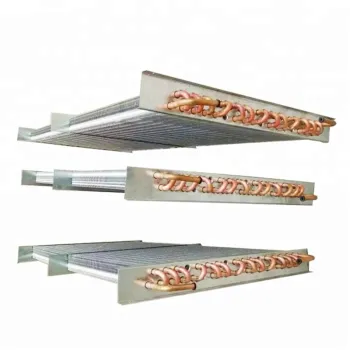 Copper tube evaporator finned hydrophilic foil condenser for vertical air cabinet in supermarket