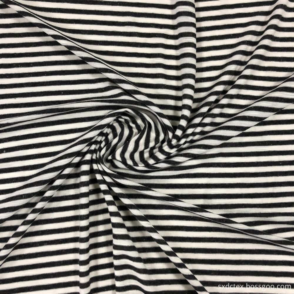 striped knit rayon fabric