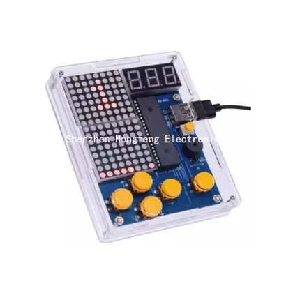 Pixel Game Console Production Kit with 51 Microcontroller - DIY Tetris Game Console Loose Parts HU-001