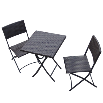 Sailing Leisure Outdoor Patio Rattan Furniture Iron Bistro Set 3-Pcs Set