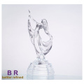 Estatua de cristal de niña bailarina para decoración del hogar