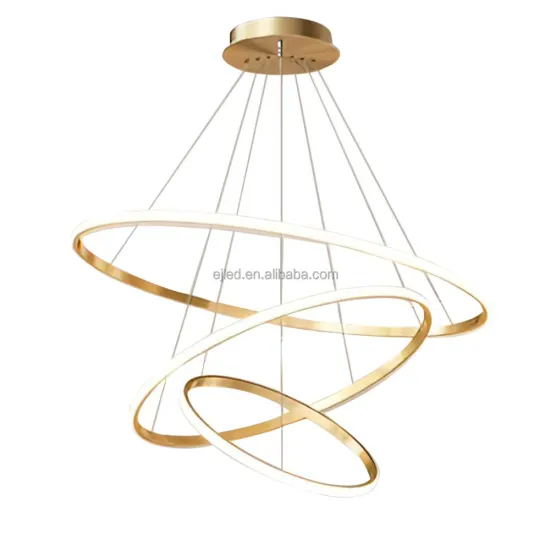 Golden Circle Rings Modern Luxury Pendant Light for Office, Living Room, Hotel, Villa, and Home Decor