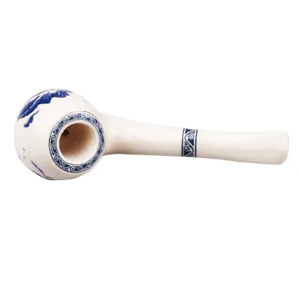 High quality 120mm landscape painting white ceramic smoking pipe