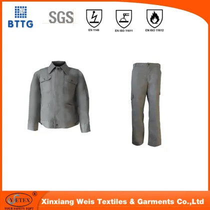 flame resistant anti-static safety clothing for fire field
