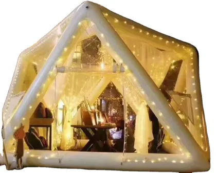 3m x 3m x 3m Outdoor Camping Inflatable Clear Pyramid Bubble Tent