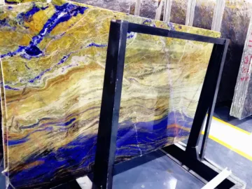 Semi Precious Blue Granite Clear Transparent StoneTiles