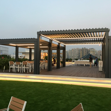 Aluminum Bioclimatic Pergola with Electric Blinds for Sunshade Solutions