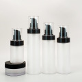 frosted clear PP plastic cosmetic bottle set packaging