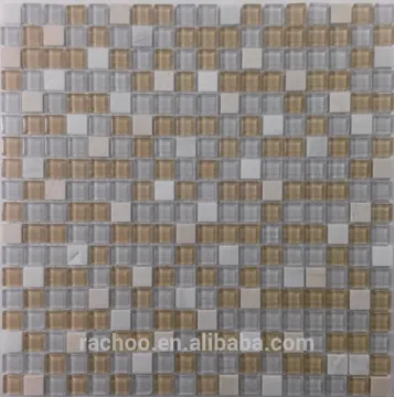 4mm marble mix glass mosaic tile