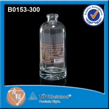 Round Custom Brandy Clear 300ML Glass Bottle