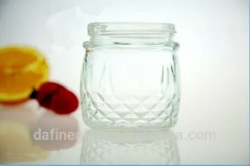 10oz 300ml clear quilted crystal wide mouth mason glass candy jar/ jam jar/ dried food jar
