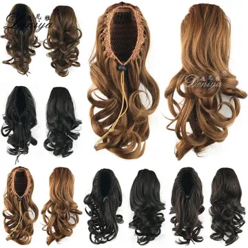 Top quality drawstring ponytail with clips low price hairpieces