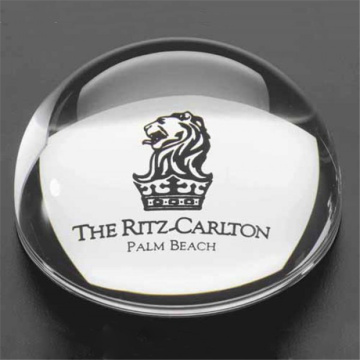 Custom Gravured Halfsphere Crystal Paperweight mit Kuppel Design