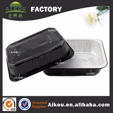 Eco-friendly clear hinged lid non plastic food container black for airline