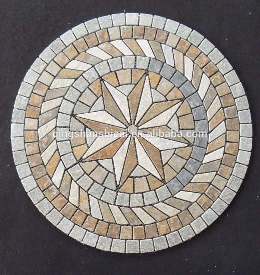 natural slate stone beautiful floor mosaic patterns wall tiles square medallions