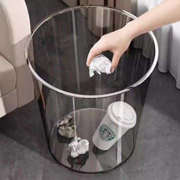 Transparent Acrylic Waste Bin Modern Household Storage Solution