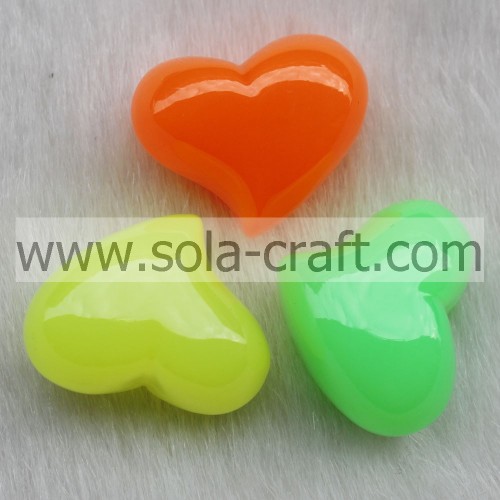 18*23*29MM Shinny Colorful Assorted Heart Charm Beads Pattern