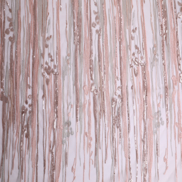Nouveau design à rayures multicolores avec tissu de broderie à paillettes