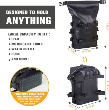 Durable Waterproof Motorcycle Trunk Bag - Moto Tail Bag for Rear Seat