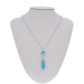 fish's scales hexagonal prism Blue Turquoise Stone Necklace