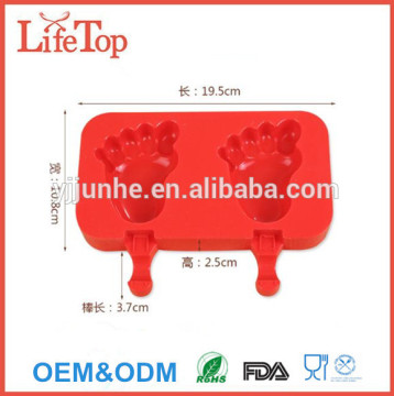 Creative 2 Cavities Baby Feet Silicone Popsicle Mold