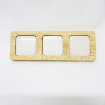 White Square Marble + Wood Cheese Board