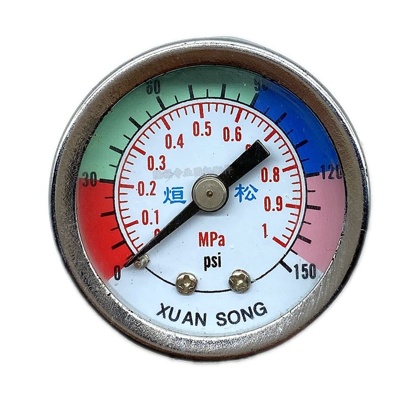 Circular machine oil pressure gauge