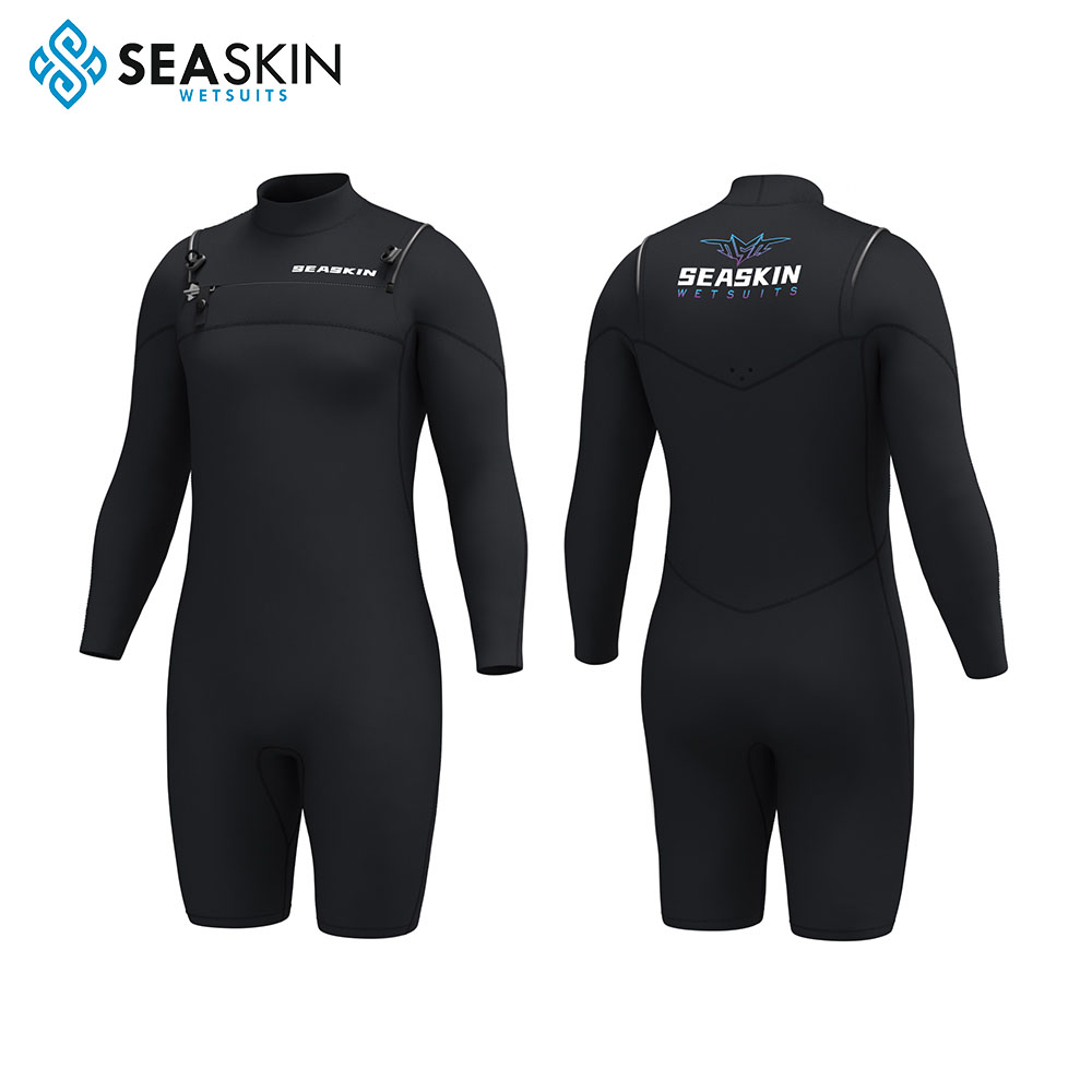 Seaskin Mens 3/2mm Lengan Panjang Spring Wetsuit