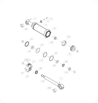 D8T bulldozer cylinder assembly 155-3652/1553652
