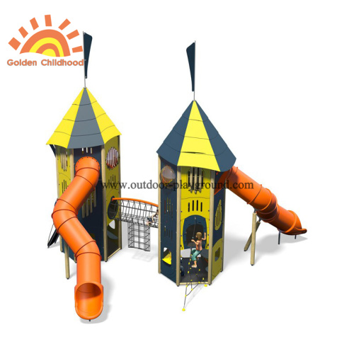 Environmental HPL Double Activity Tower Playground For Kids