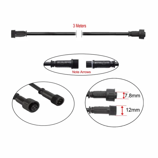 DC12V DC24V IP67 Extend Cable - 1 to 10 Meters