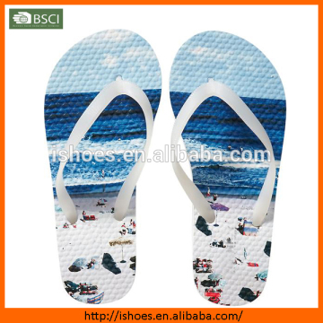 new design nice printed beach child rend rubber slipper