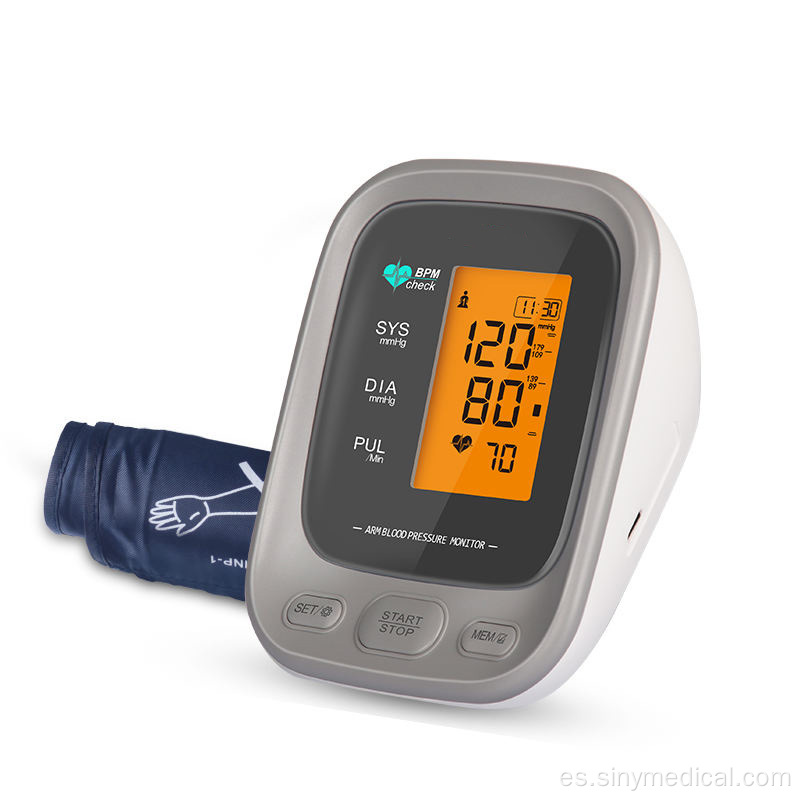 Monitor de pulso de presión arterial de brazo portátil electrónico