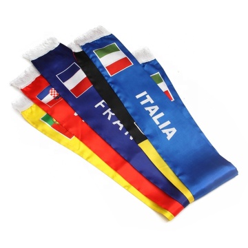 Custom Design Satin Scarf with Tassel - Fast Delivery, Low MOQ for Football Fans