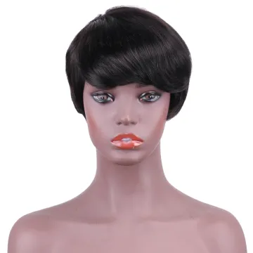 Cheap wholesale Perruque hair short Pixie cut bob wig unprocessed raw natural remy Indian brazilian human hair wigs vendors