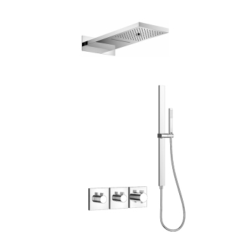 Thermostatic shower set for concealed installation