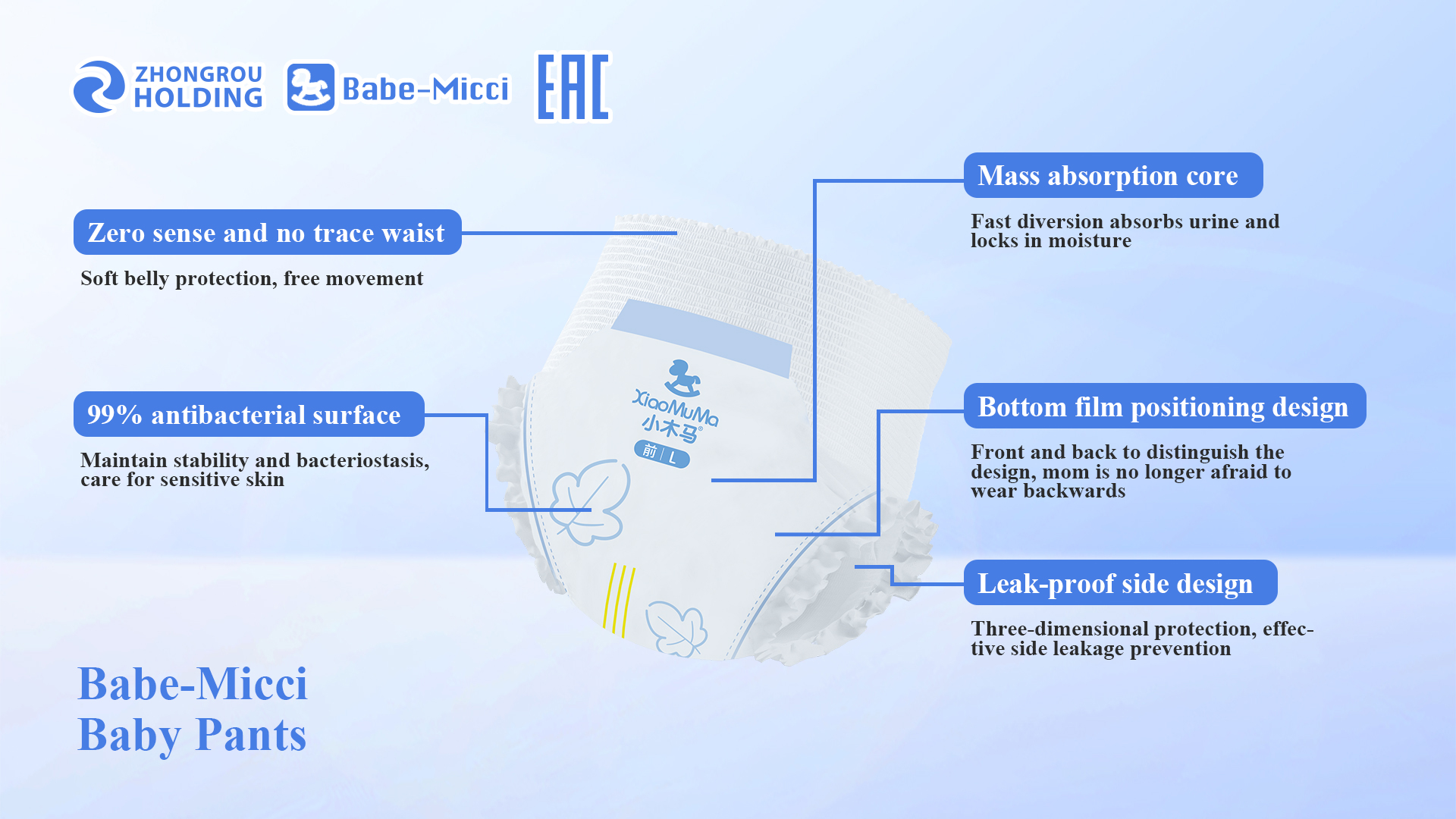 Disposable Newborn Diapers with Antibacterial Layer