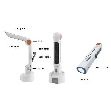 Crank solar desk light