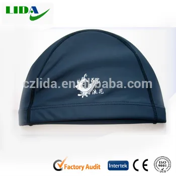 Adult silicone PU swimming cap,white swimming cap