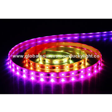 LED Light Strips, 60 LEDs/Meter with 3M Adhesive, 12/24V DC