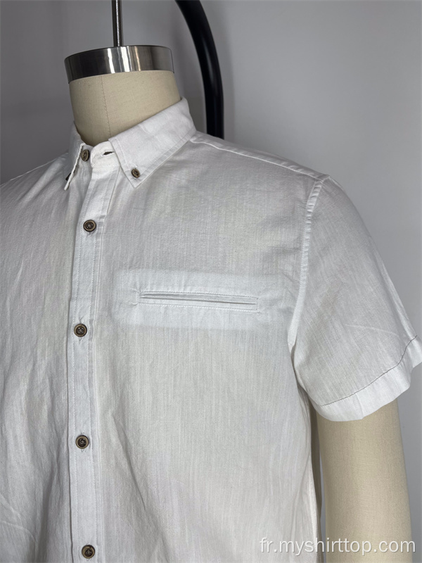 Chemise décontractée à manches courtes 100% en lin