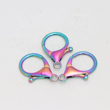 Nickel-Free Exquisite Rainbow Lobster Clasp Zinc Alloy Key Ring