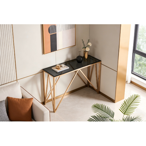 Mesa de console de vidro elegante e fina para a vida moderna